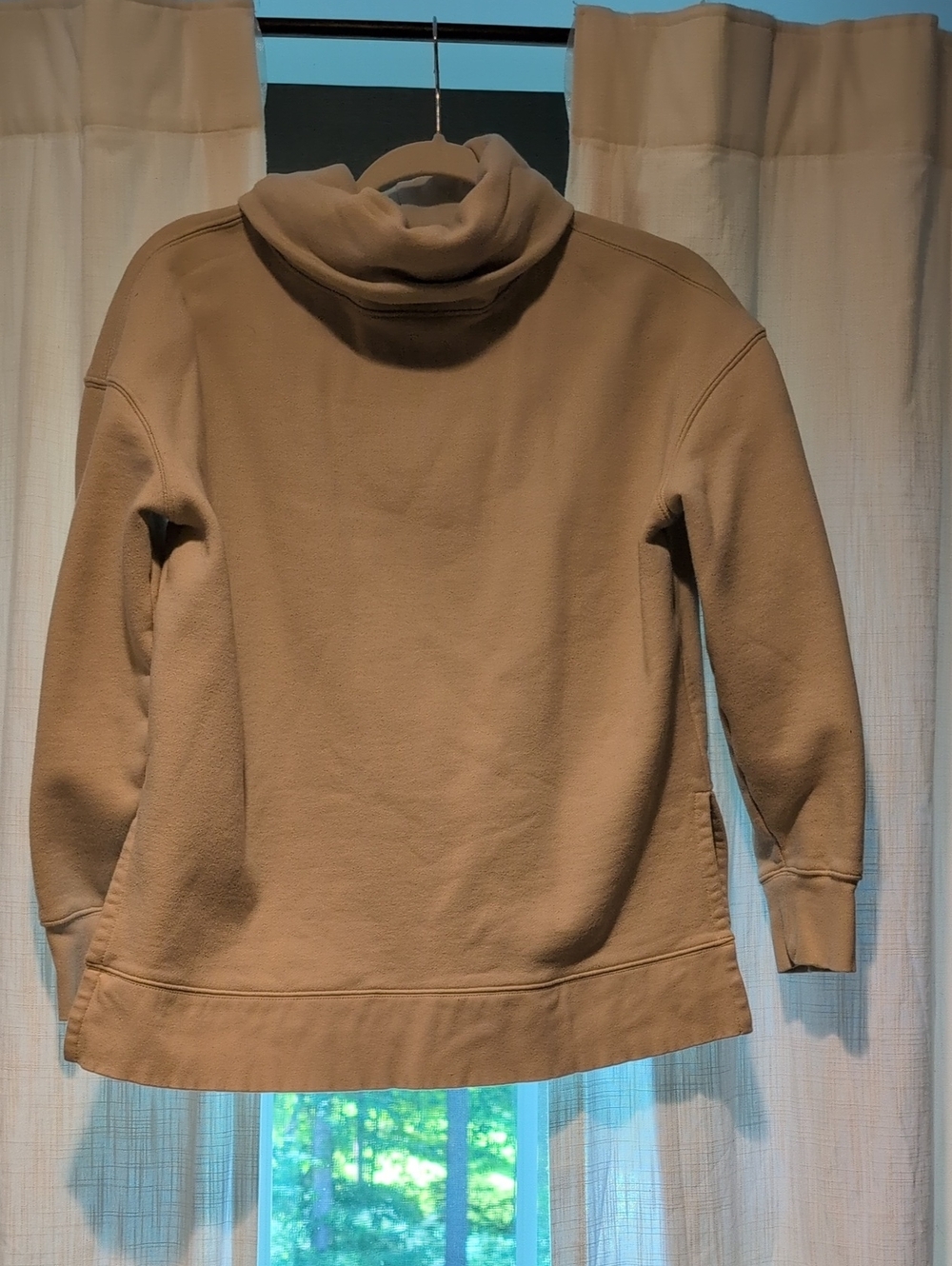 Athleta Tan Funnel Cowl Neck Sweatshirt